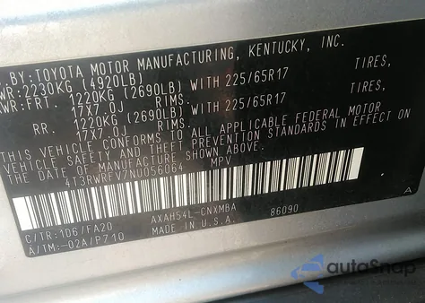 2022 Toyota Rav4 Hybrid Xle from USA, damaged, VIN 4T3RWRFV7NU056064